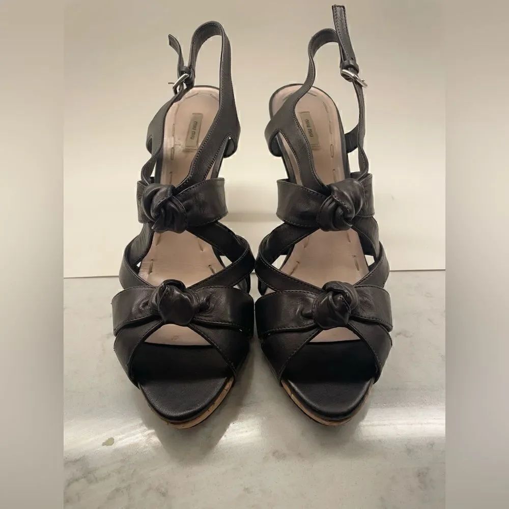 Miu Miu Black Rose Mini Heel